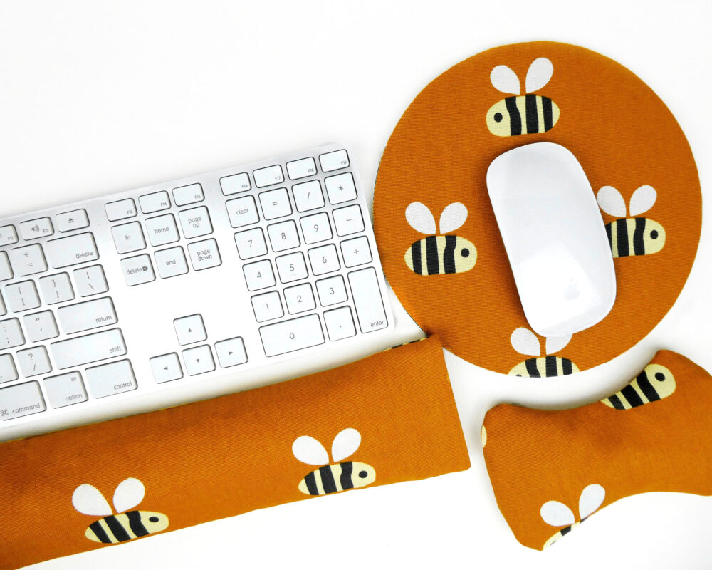 Honey Bee: Natural Filled Ergonomic Wrist Rests for Keyboard & Mouse