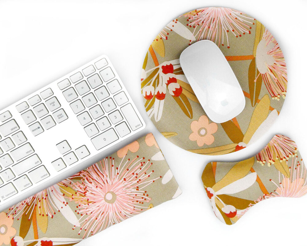 Pink Sunshine: Natural Filled Ergonomic Wrist Rests for Keyboard & Mouse