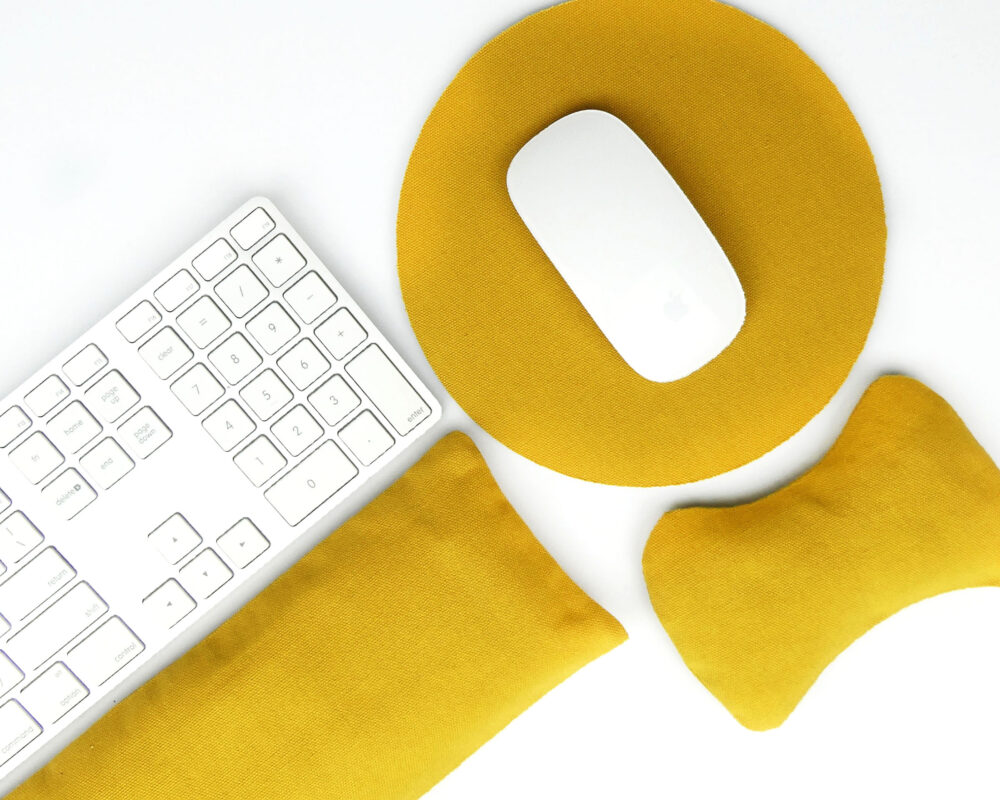 Plain Cotton: Natural Filled Ergonomic Wrist Rests for Keyboard & Mouse