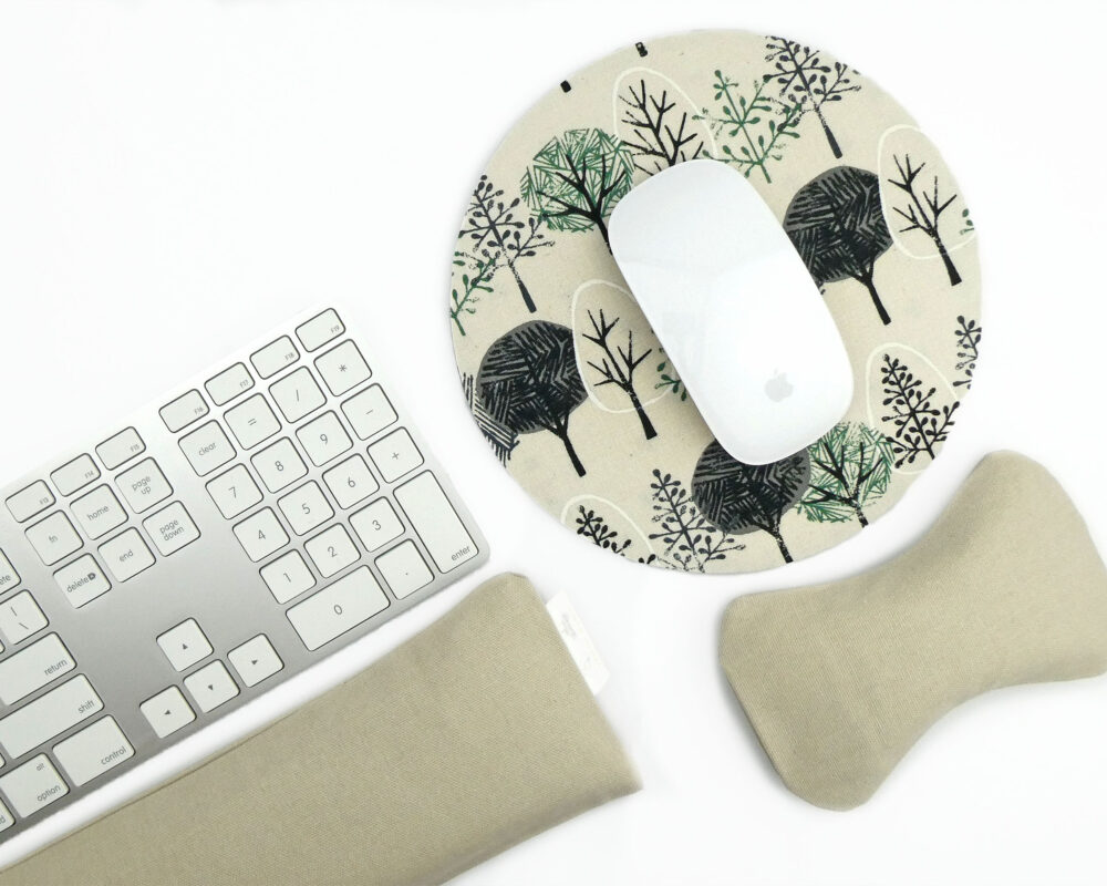 Beige: Natural Filled Ergonomic Wrist Rests for Keyboard & Mouse