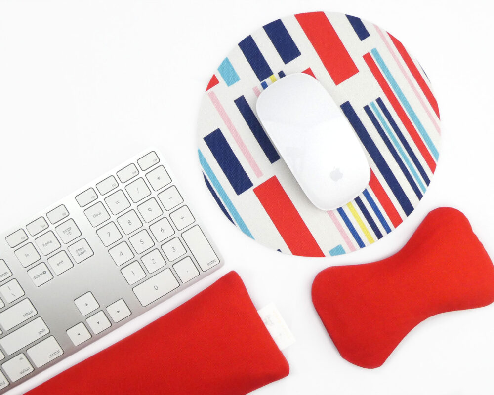 Red: Natural Filled Ergonomic Wrist Rests for Keyboard & Mouse