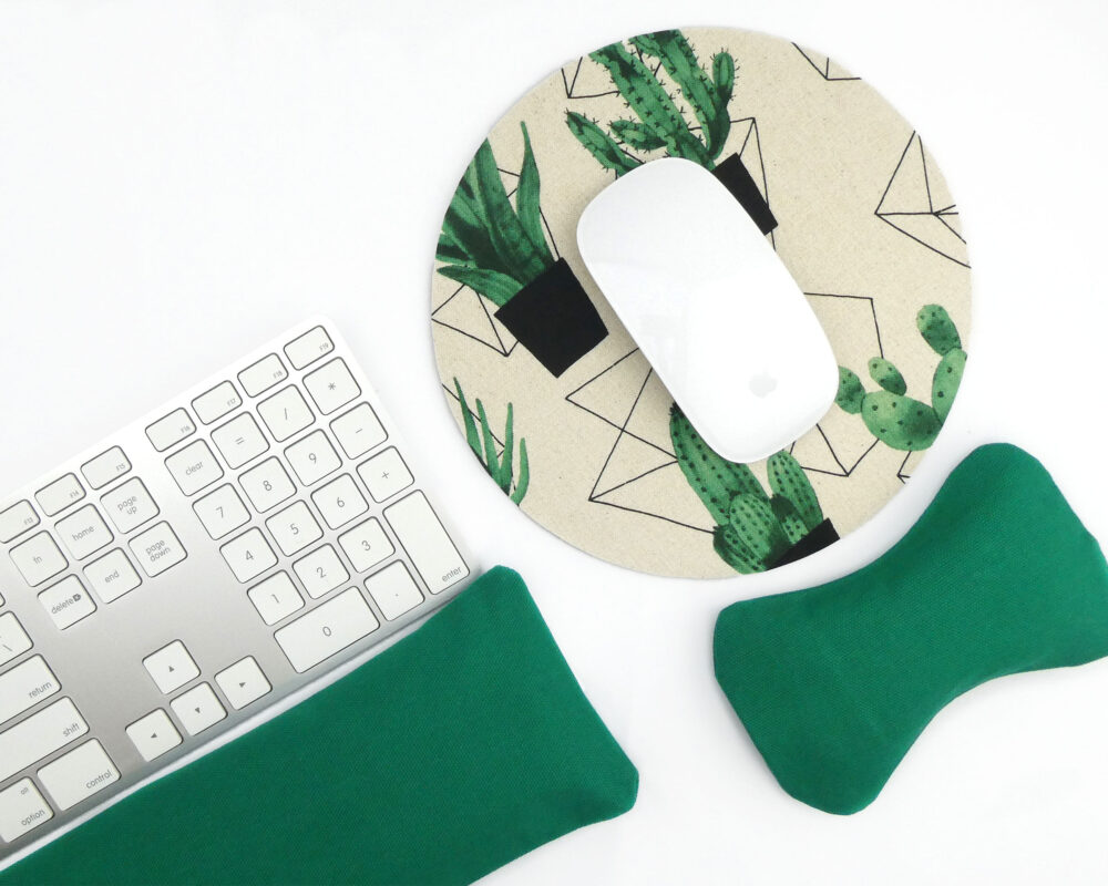 Green: Natural Filled Ergonomic Wrist Rests for Keyboard & Mouse