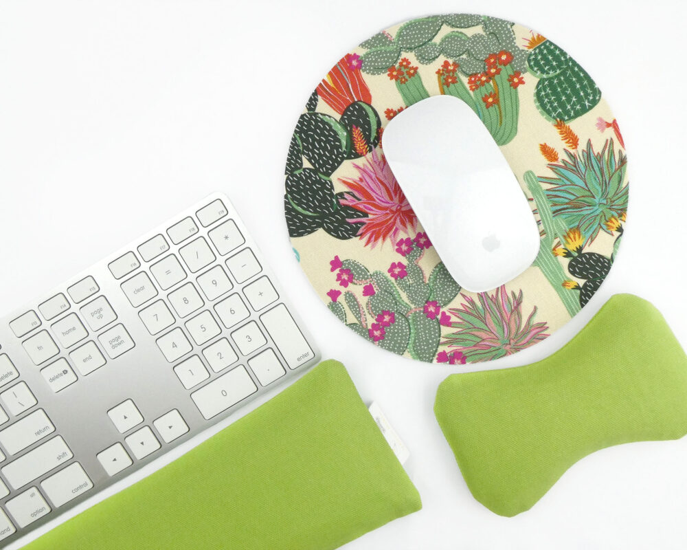 Light Green: Natural Filled Ergonomic Wrist Rests for Keyboard & Mouse