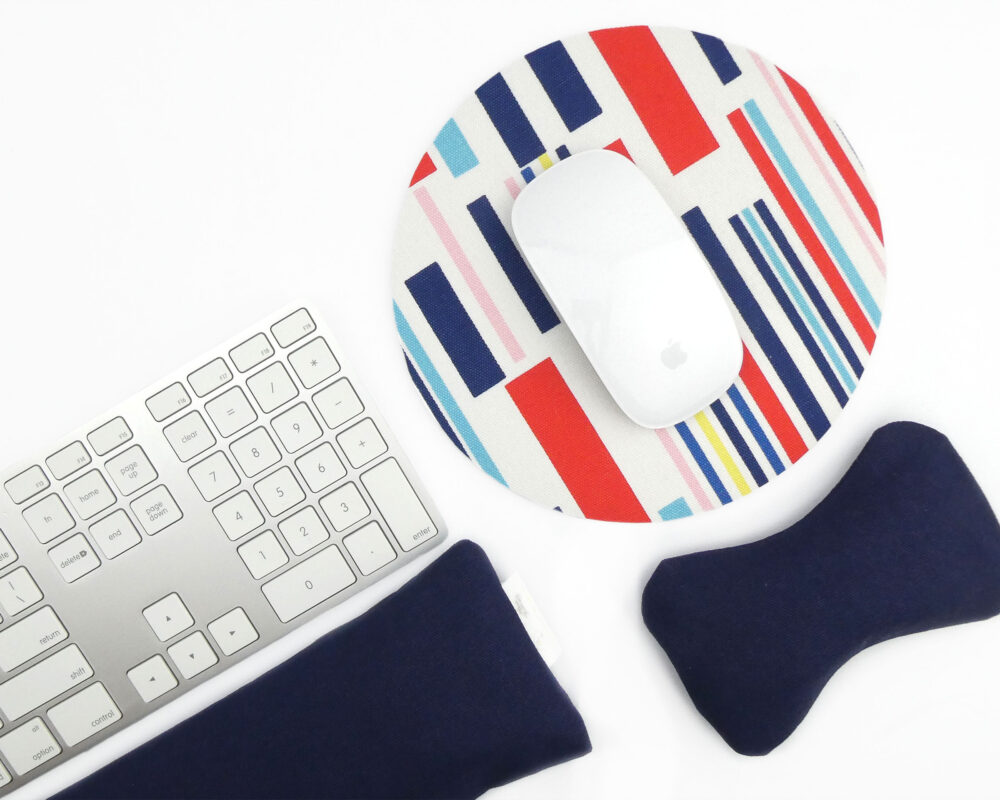 Navy Blue: Natural Filled Ergonomic Wrist Rests for Keyboard & Mouse