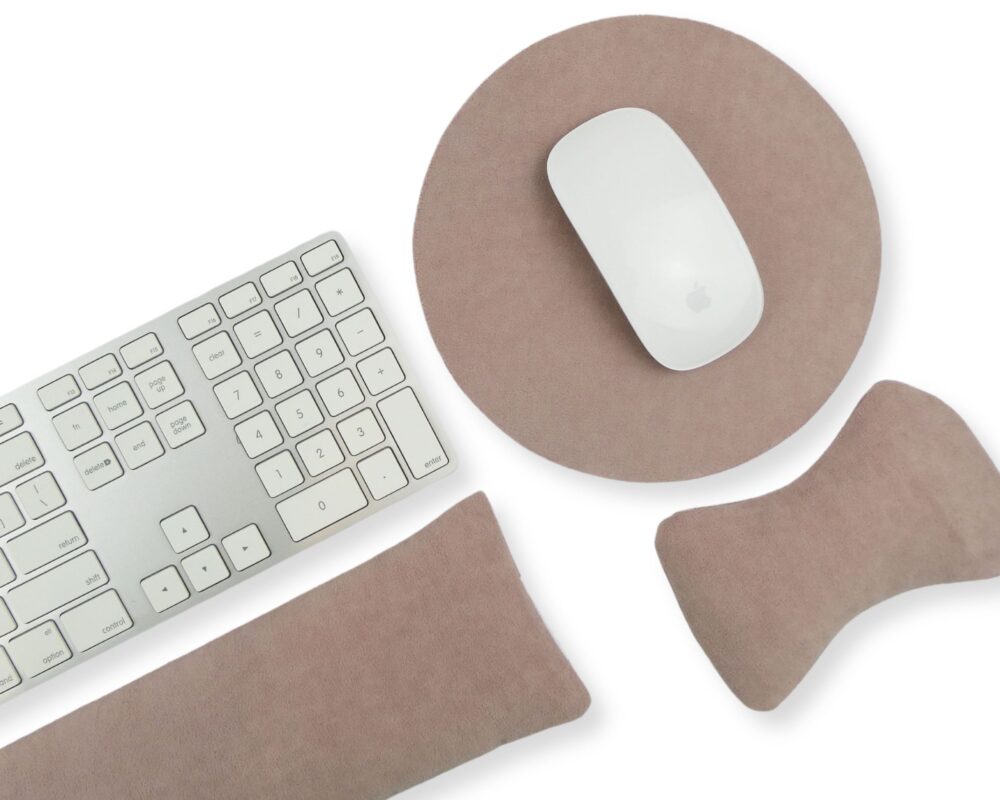 Sensation-Pink: Natural Filled Ergonomic Wrist Rests for Keyboard & Mouse